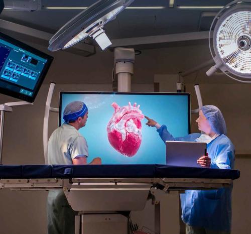 Hybrid Operating Room with heart on screen